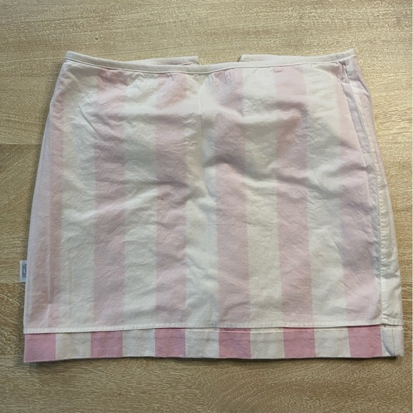 Madewell 100% Cotton Lined Barbie Mini Skirt Cara Stripe Light Pink & White 8 - Picture 6 of 11